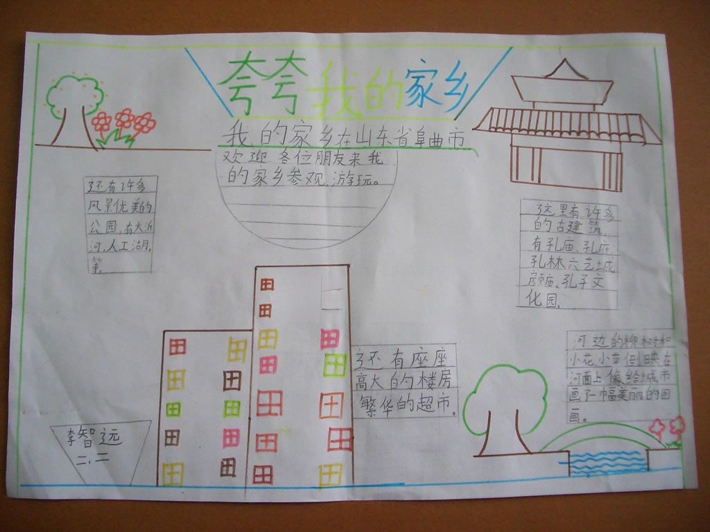 夸夸我的家乡手抄报