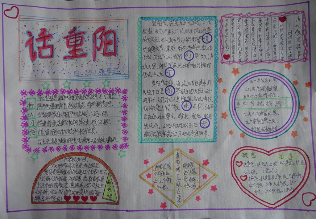 九月九日重阳节手抄报版面图 九月九日重阳节手抄报版面图