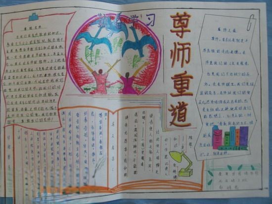 尊师重教手抄报图片