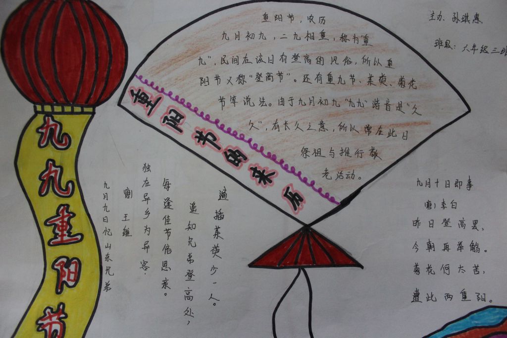九九重阳节手抄报简单又漂亮