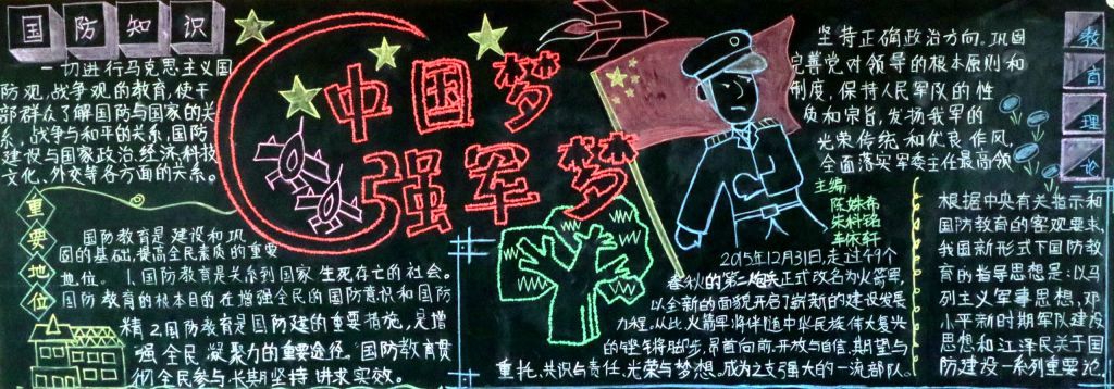 中国梦强军梦黑板报图片