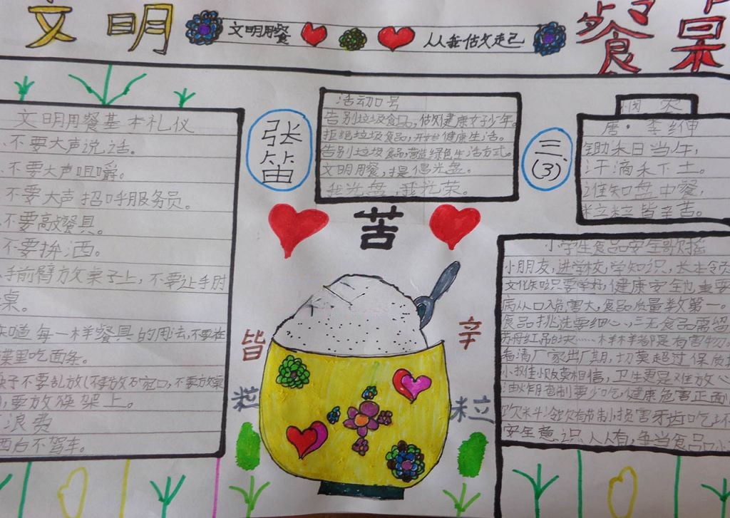 文明餐桌手抄报图片大全