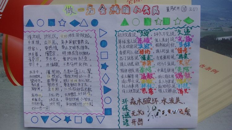 争做文明小公民手抄报图片