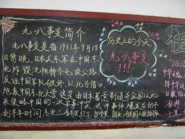 九一八事变黑板报设计图