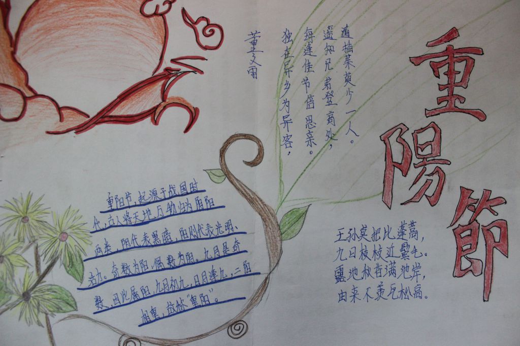 九九重阳节手抄报简单又漂亮