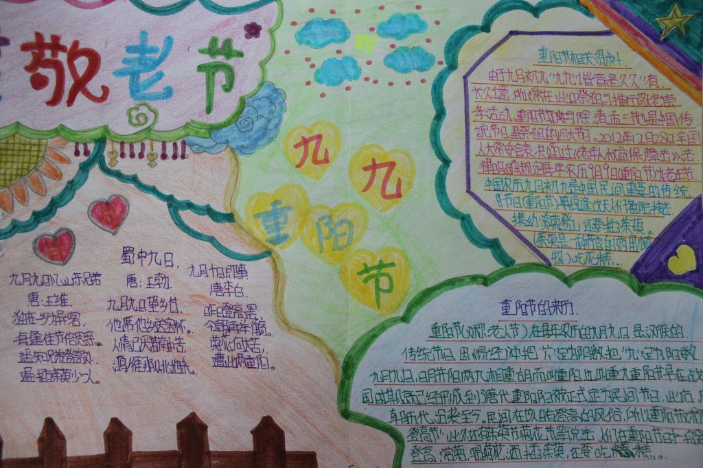 九九重阳节手抄报简单又漂亮
