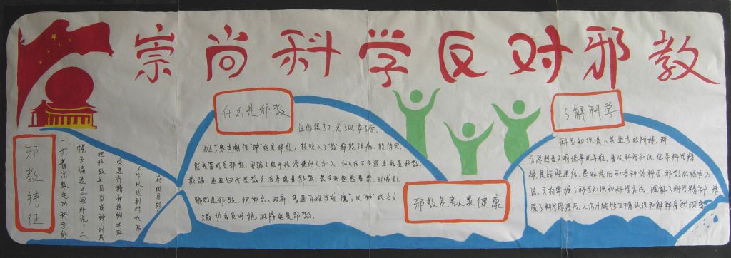 崇尚科学反对邪教墙报图片展