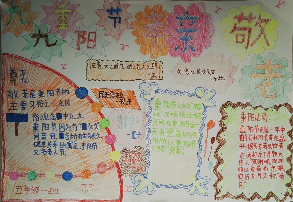 老人节尊老敬老手抄报