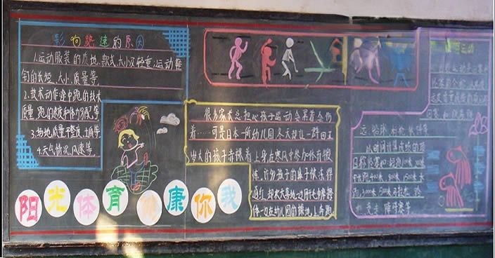 关于长跑的黑板报图片