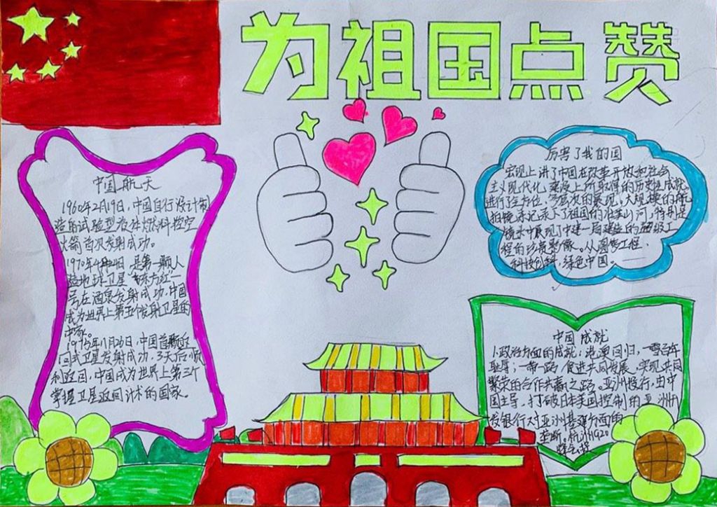 2022小学生国庆节手抄报,一起为祖国点赞 2022小学生国庆节手抄报,一起为祖国点赞