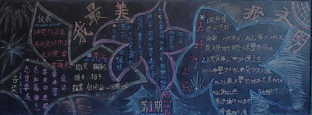 最美小公民黑板报图片