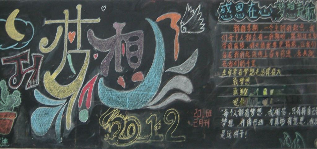 新年梦想黑板报 新年梦想黑板报