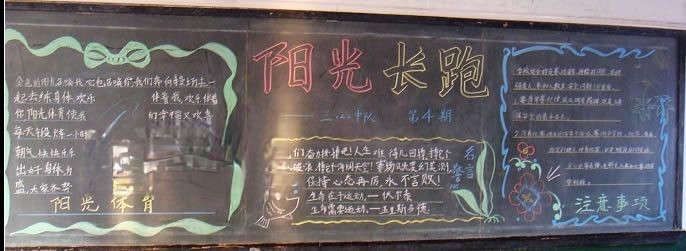 关于长跑的黑板报图片