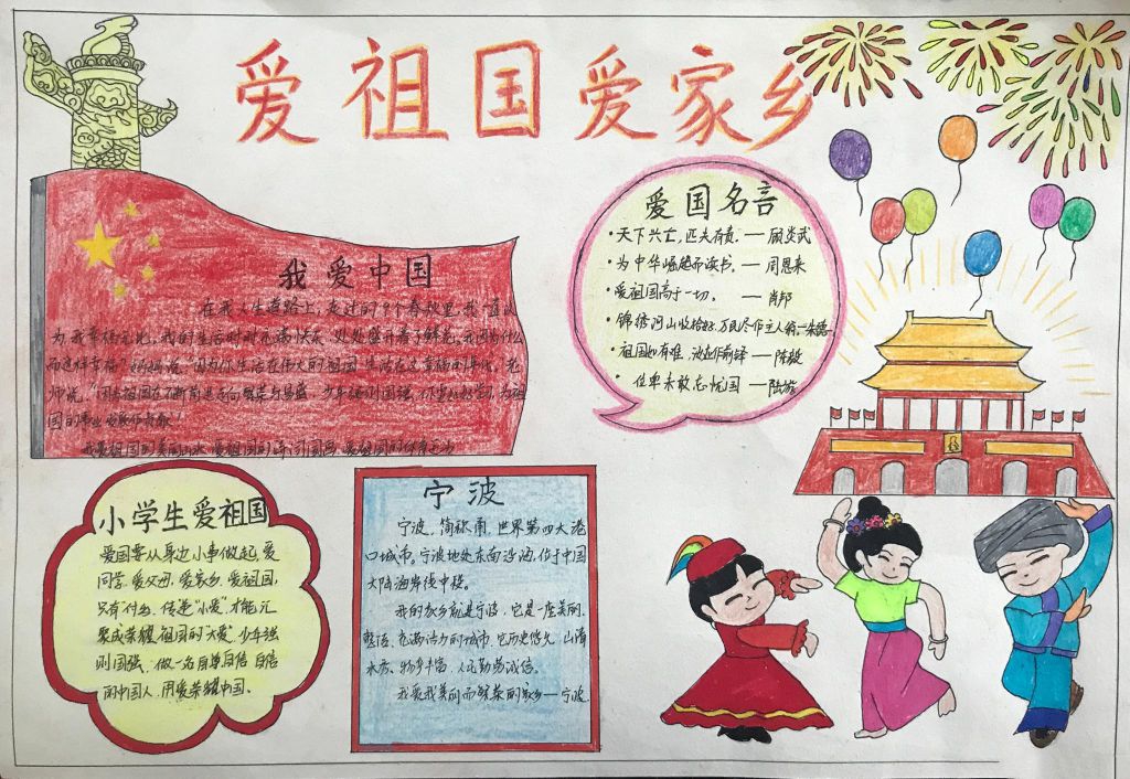 2022年国庆节手抄报，祖国永远在我心中