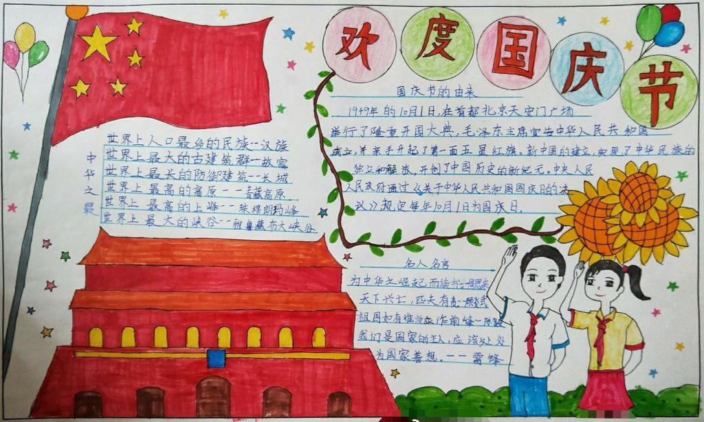 2022小学生国庆节手抄报,一起为祖国点赞 2022小学生国庆节手抄报,一起为祖国点赞