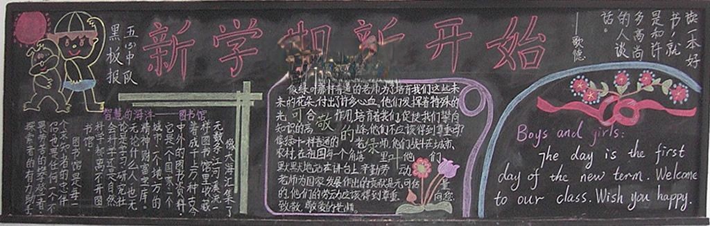 新学期新开始黑板报