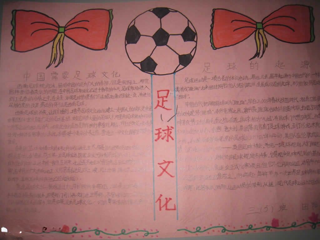 三年级足球文化手抄报 三年级足球文化手抄报