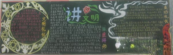 讲文明黑板报 讲文明黑板报