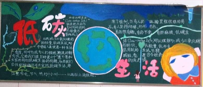 六年级低碳生活黑板报作品