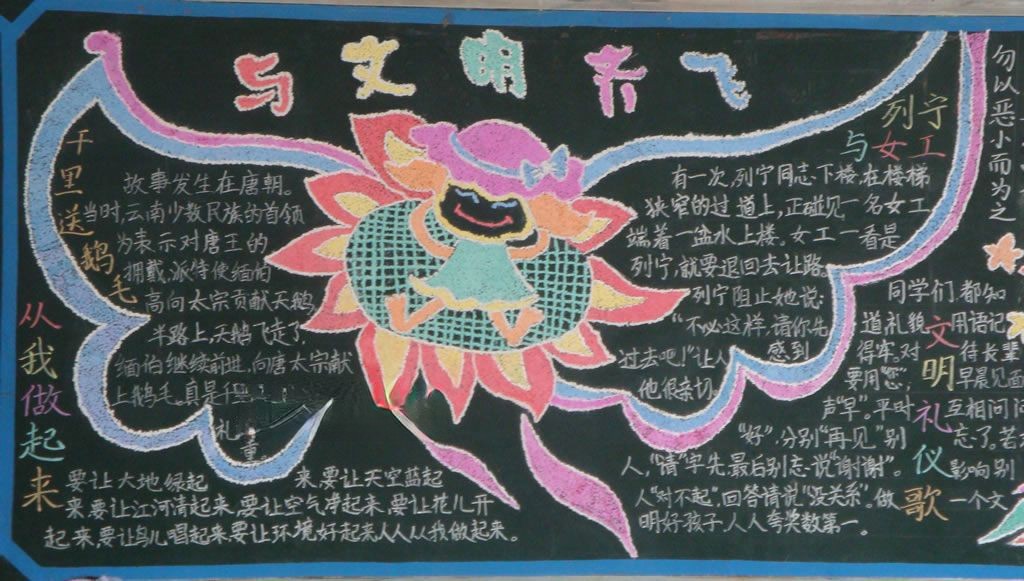 高中生文明礼仪黑板报 高中生文明礼仪黑板报