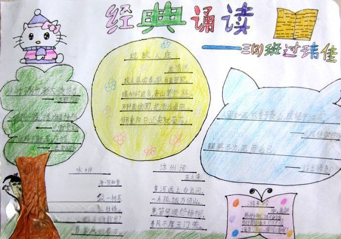 三年级经典诵读小报