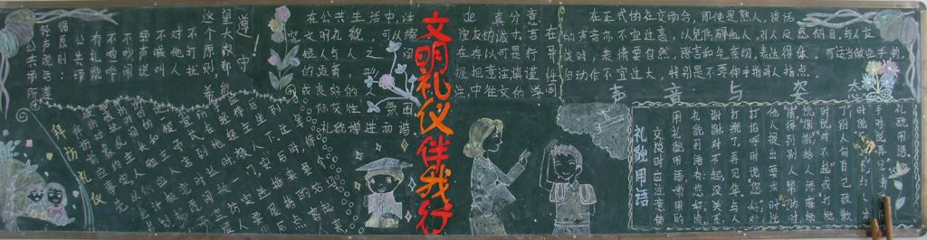 唱响文明黑板报版面设计图 唱响文明黑板报版面设计图