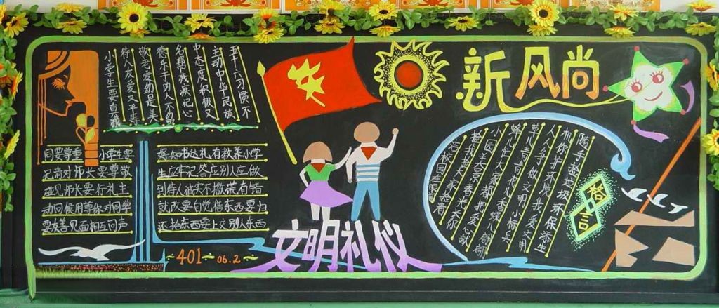 文明礼仪新风尚黑板报图片