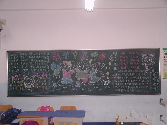 我学习我快乐黑板报设计图
