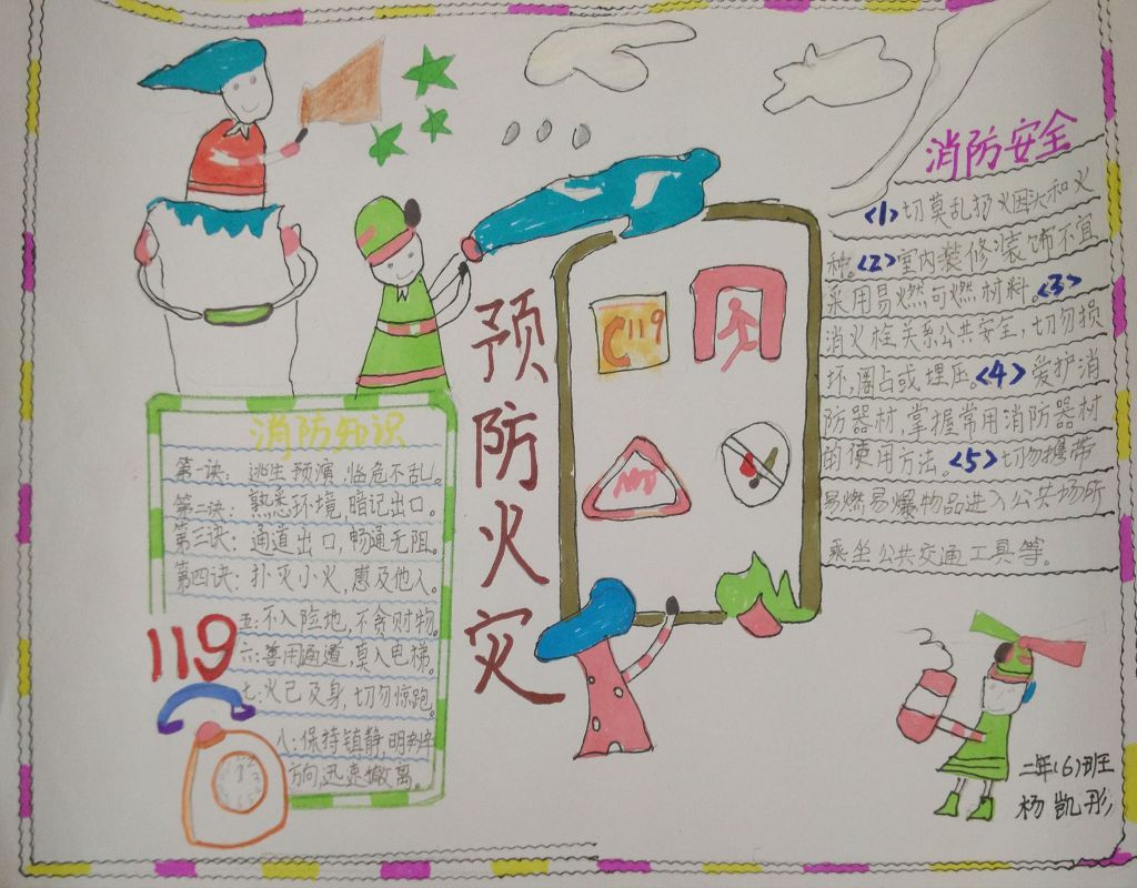 消防119手抄报图片