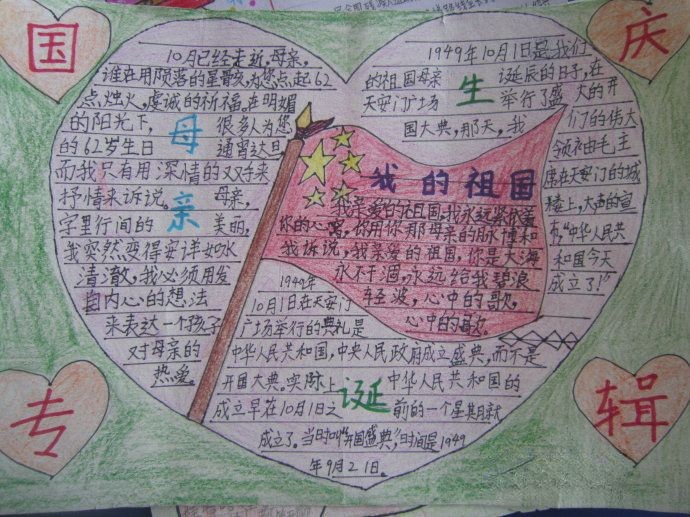 国庆节获奖手抄报图片