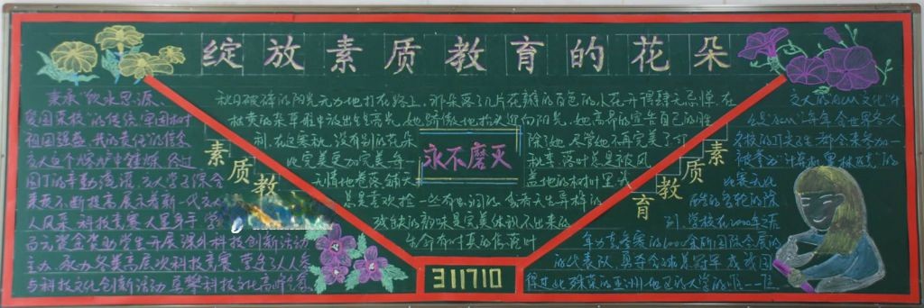 素质教育黑板报版面图设计图