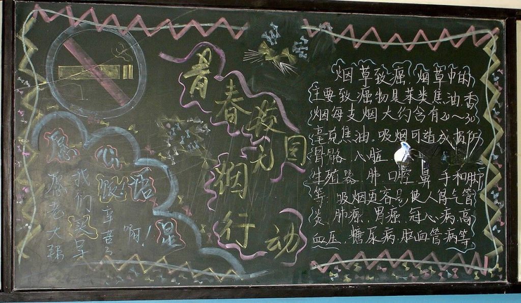无烟校园黑板报版面图