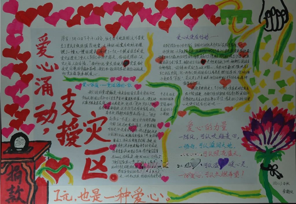 爱心涌动支援灾区手抄报 爱心涌动支援灾区手抄报