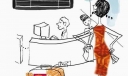 板报插图：住宾馆的女人
