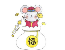 元旦的小老鼠怎么画 手把手教你画出可爱小老鼠贺元旦4