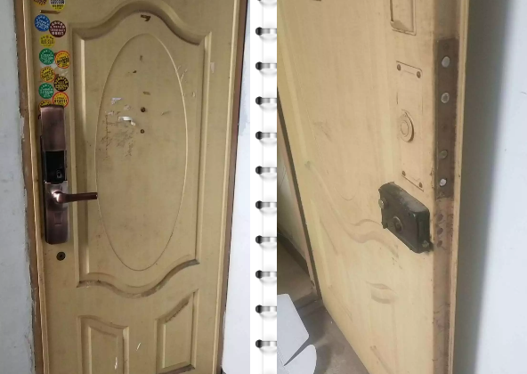 指纹锁安装 安装指纹锁遇到老式木门,师傅这样解决
